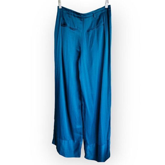 Electric Blue **Silky Pants** Anthropologie **Size 0** Y2K **Viscose** - Picture 3 of 11